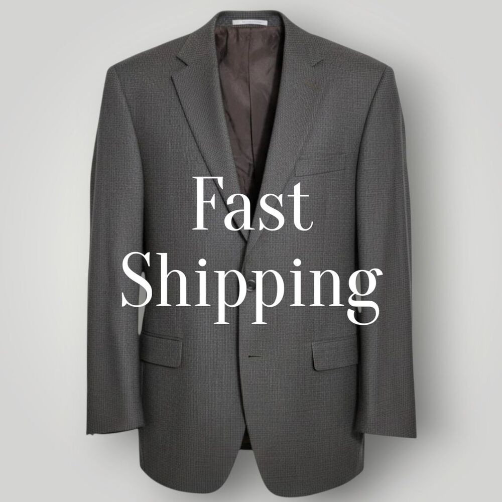 RALPH LAUREN Mens Blazer Sport Coat Two Button Suit Jacket 44L Brown Wool 1-Vent